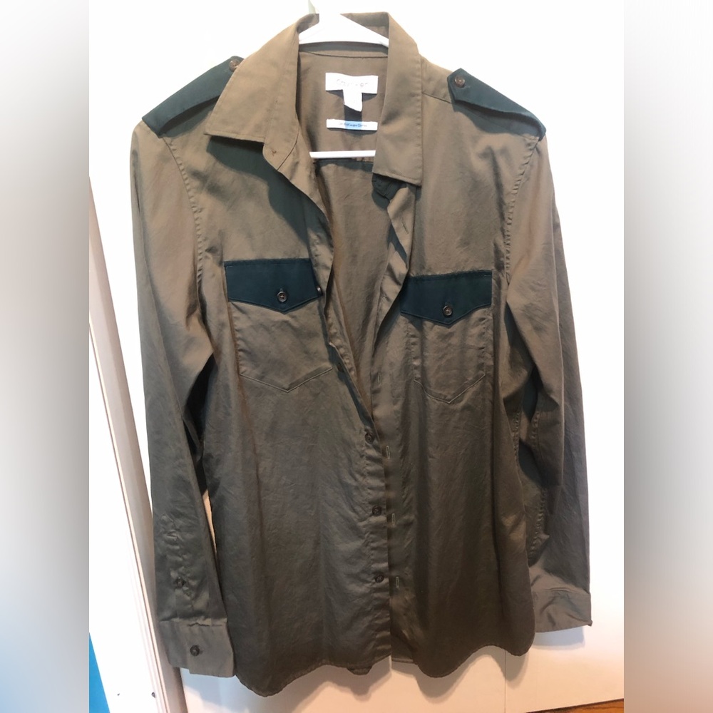 Calvin Klein Army Green Dress Shirt